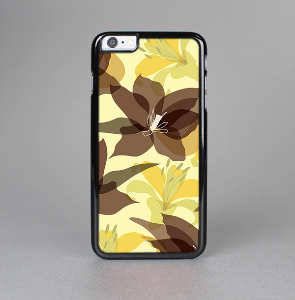 The Yellow and Brown Pastel Flowers Skin-Sert Case for the Apple iPhone 6