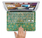 The Yellow and Green Recycle Pattern Skin Set for the Apple MacBook Air 11"