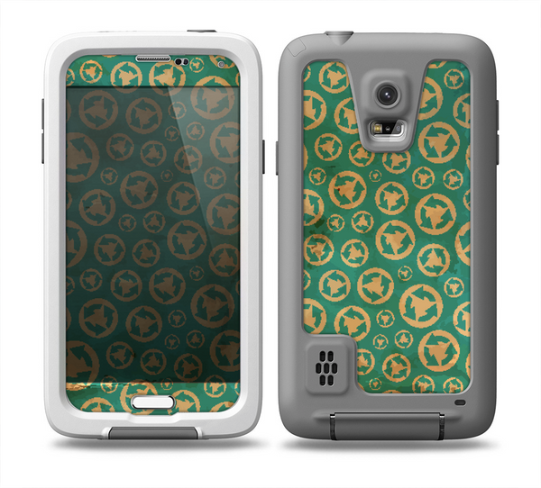 The Yellow and Green Recycle Pattern Skin for the Samsung Galaxy S5 frē LifeProof Case