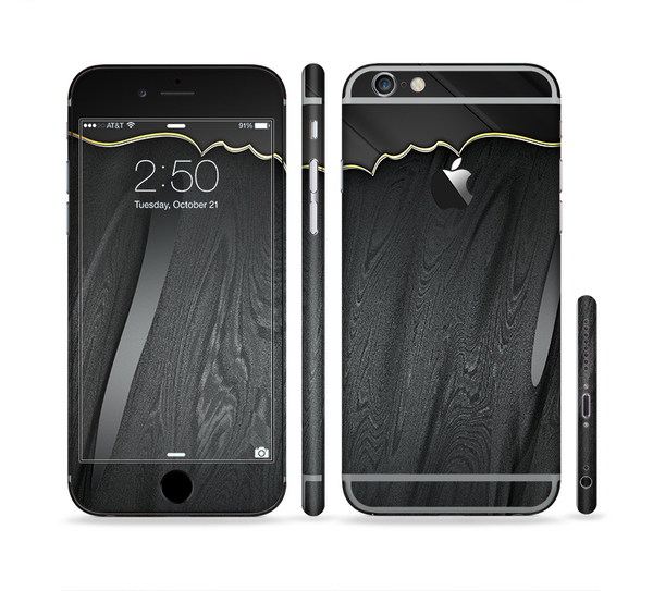 The Zig Zag Gray Wood Grain Sectioned Skin Series for the Apple iPhone 6 Plus