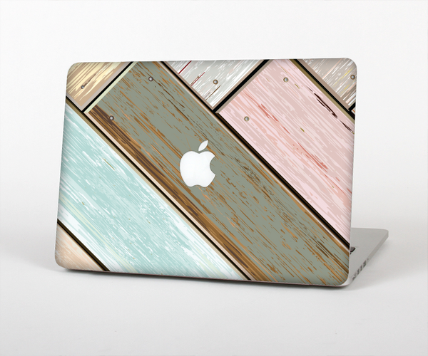 The Zigzag Vintage Wood Planks Skin Set for the Apple MacBook Air 11"