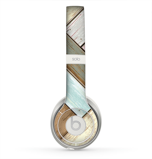 The Zigzag Vintage Wood Planks Skin for the Beats by Dre Solo 2 Headphones