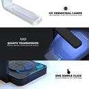 Trendy Teal to White Aged Wood Planks UV Germicidal Sanitizing Sterilizing Wireless Smart Phone Screen Cleaner + Charging Station