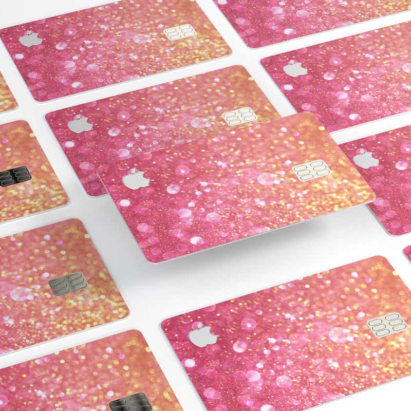 Unfocused Pink and Gold Orbs - Premium Protective Decal Skin-Kit for the Apple Credit Card