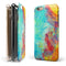 Vibrant Colored Messy Painted Canvas iPhone 6/6s or 6/6s Plus 2-Piece Hybrid INK-Fuzed Case