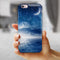 Vivid Blue Falling Stars in the Night Sky iPhone 6/6s or 6/6s Plus 2-Piece Hybrid INK-Fuzed Case