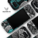 Vivid Teal Floral Waves // Full Body Skin Decal Wrap Kit for the Steam Deck handheld gaming computer