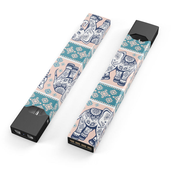 Walking Sacred Elephant Pattern V2 - Premium Decal Protective Skin-Wrap Sticker compatible with the Juul Labs vaping device