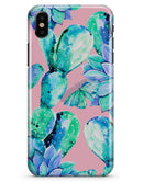 Watercolor Cactus Succulent Bloom V10 - iPhone X Clipit Case