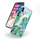 Watercolor Cactus Succulent Bloom V12 - iPhone X Swappable Hybrid Case