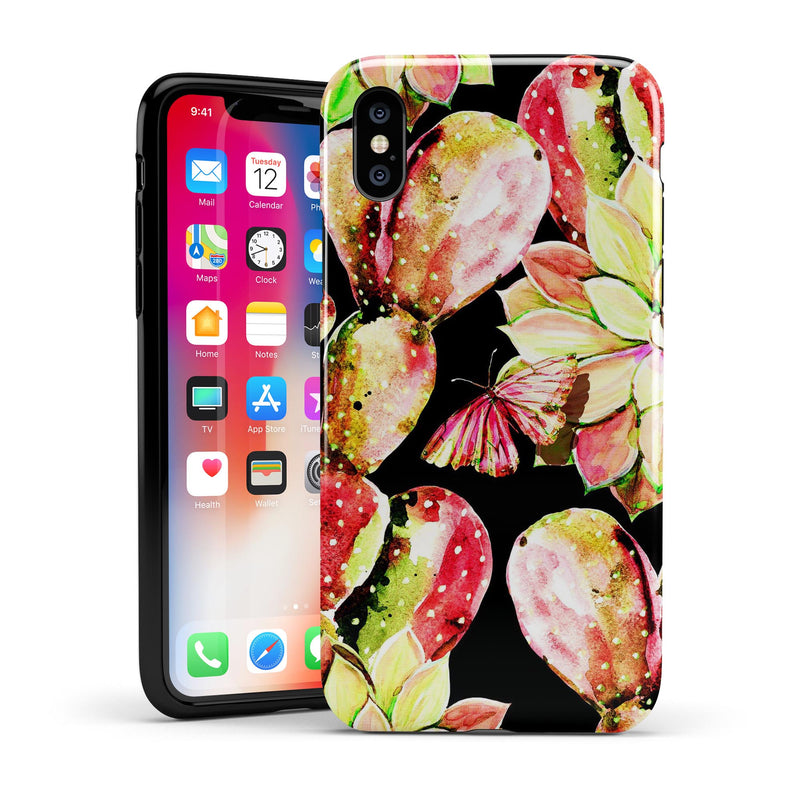 Watercolor Cactus Succulent Bloom V5 - iPhone X Swappable Hybrid Case