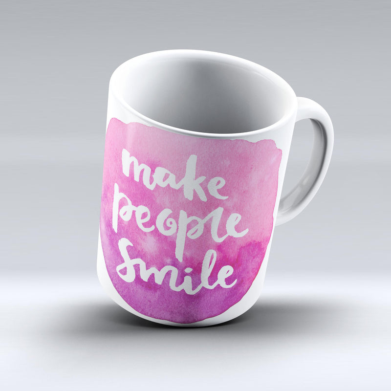 The-Watercolor-Pink-Make-People-Smile-ink-fuzed-Ceramic-Coffee-Mug