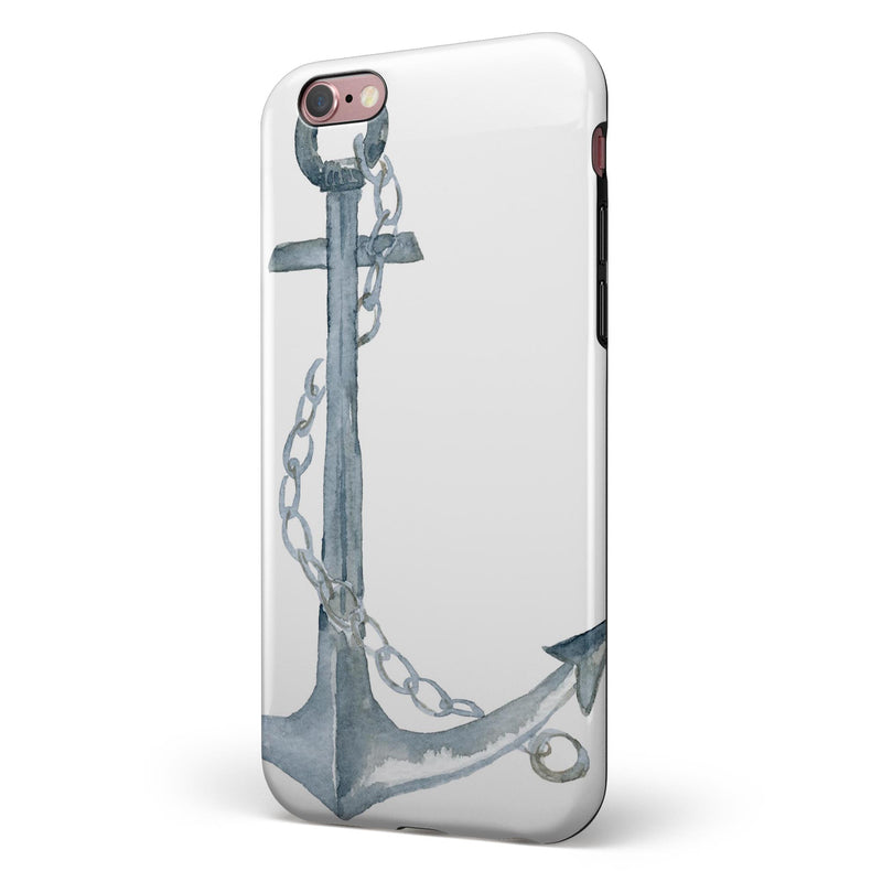 Watercolored Grungy Chained Anchor iPhone 6/6s or 6/6s Plus 2-Piece Hybrid INK-Fuzed Case