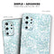 White Butterflies and Flowers on Light Blue Watercolor Pattern - Skin-Kit for the Samsung Galaxy S-Series S20, S20 Plus, S20 Ultra , S10 & others (All Galaxy Devices Available)