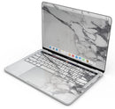 White & Grey Marble Surface V3- Skin Decal Wrap Kit Compatible with the Apple MacBook Pro, Pro with Touch Bar or Air (11", 12", 13", 15" & 16" - All Versions Available)