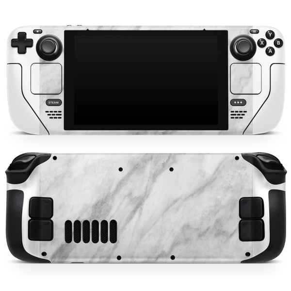 White Marble Surface // Full Body Skin Decal Wrap Kit for the Steam Deck handheld gaming computer