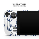 White and Navy Micro Anchors // Full Body Skin Decal Wrap Kit for the Steam Deck handheld gaming computer