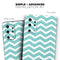 White and Teal Chevron Stripes - Skin-Kit for the Samsung Galaxy S-Series S20, S20 Plus, S20 Ultra , S10 & others (All Galaxy Devices Available)