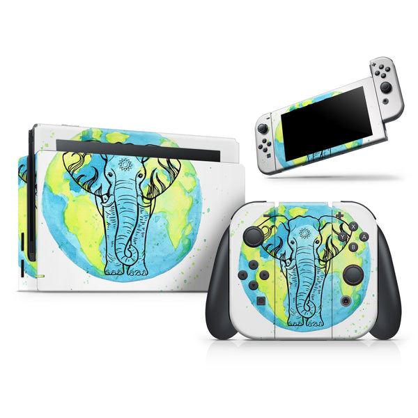 Worldwide Sacred Elephant // Skin Decal Wrap Kit for Nintendo Switch Console & Dock, Joy-Cons, Pro Controller, Lite, 3DS XL, 2DS XL, DSi, or Wii
