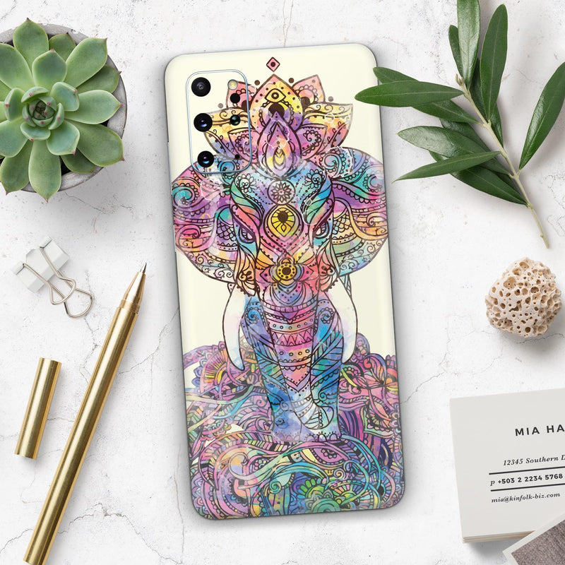 Zendoodle Sacred Elephant - Skin-Kit for the Samsung Galaxy S-Series S20, S20 Plus, S20 Ultra , S10 & others (All Galaxy Devices Available)