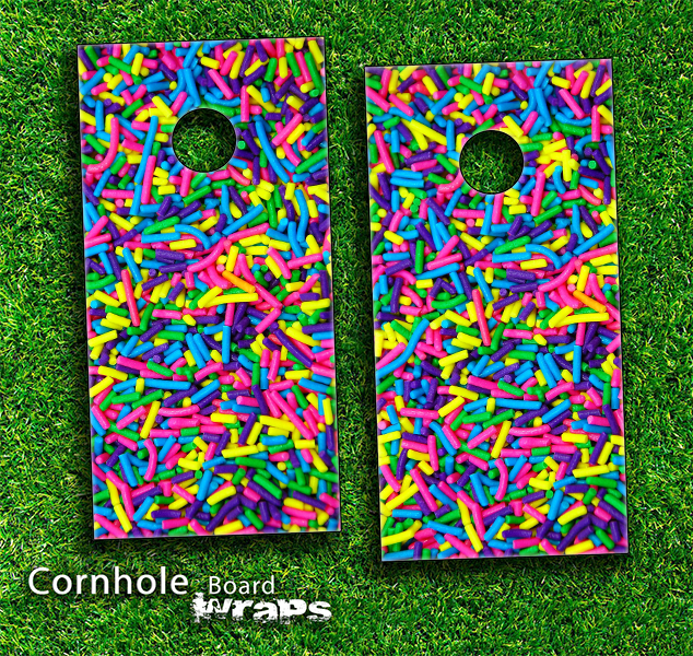 Neon Sprinkles Skin-set for a pair of Cornhole Boards