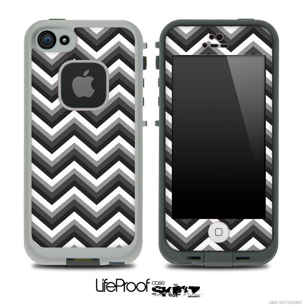 Black and White Chevron V4 Skin for the iPhone 5 or 4/4s LifeProof Case