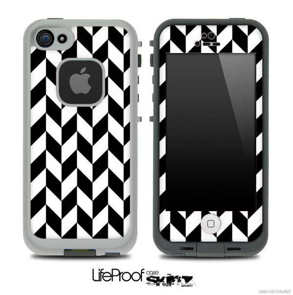 V5 Chevron Pattern Black and White Skin for the iPhone 5 or 4/4s LifeProof Case