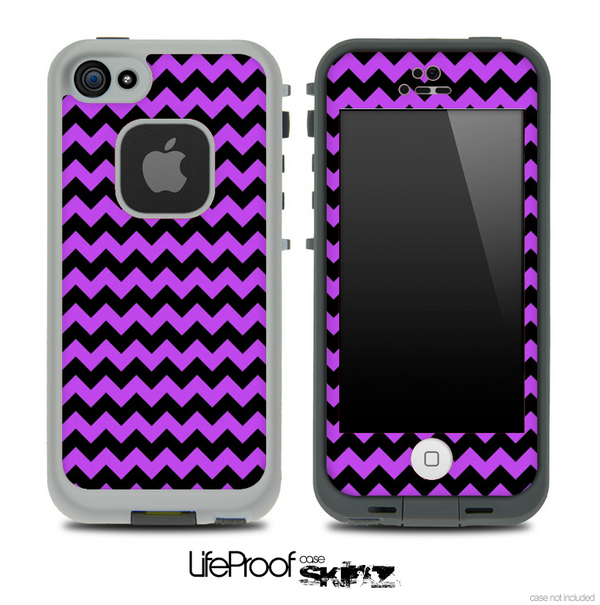 V4 Chevron Pattern Black and Purple Skin for the iPhone 5 or 4/4s LifeProof Case