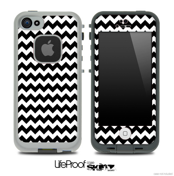 V4 Chevron Pattern Black and White Skin for the iPhone 5 or 4/4s LifeProof Case