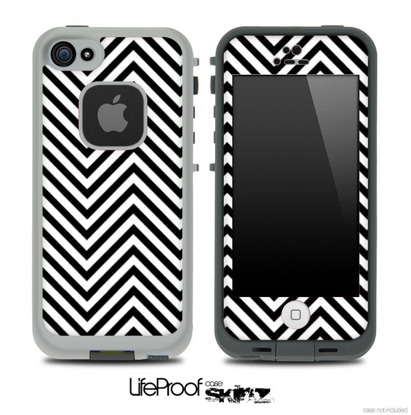 V3 Chevron Pattern Black and White Skin for the iPhone 5 or 4/4s LifeProof Case