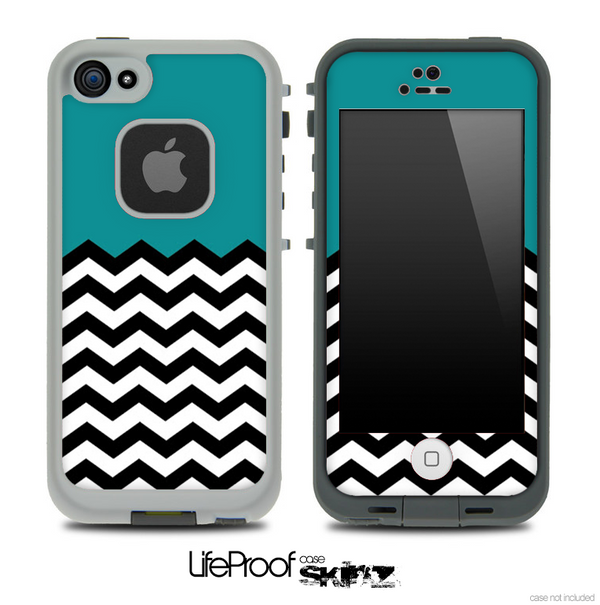 Solid Color Green and Chevron Pattern Skin for the iPhone 5 or 4/4s LifeProof Case