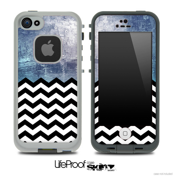 Mixed Abstract Oil Painting and Chevron Pattern Skin for the iPhone 5 or 4/4s LifeProof Case
