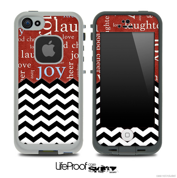 Mixed Love Wallpaper and Chevron Pattern Skin for the iPhone 5 or 4/4s LifeProof Case