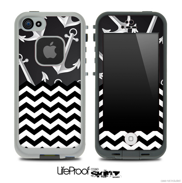 Mixed Anchor Bundle and Chevron Pattern Skin for the iPhone 5 or 4/4s LifeProof Case