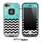 Mixed Turquoise Paisley V1 and Chevron Pattern Skin for the iPhone 5 or 4/4s LifeProof Case