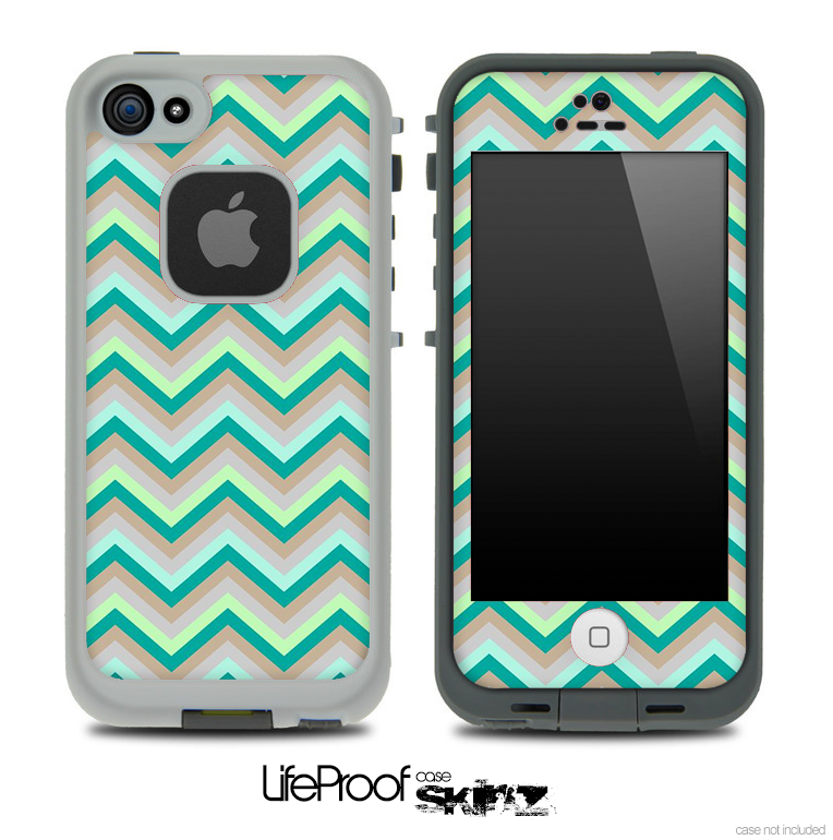 Subtle Greens Chevron Pattern for the iPhone 5 or 4/4s LifeProof Case