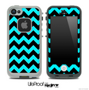 Black/Turquoise Chevron Pattern Skin for the iPhone 5 or 4/4s LifeProof Case