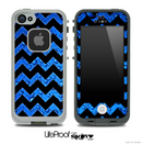 Blue Rain & Black Chevron Pattern Skin for the iPhone 5 or 4/4s LifeProof Case