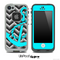Turquoise Anchor on Black Chevron Skin for the iPhone 5 or 4/4s LifeProof Case