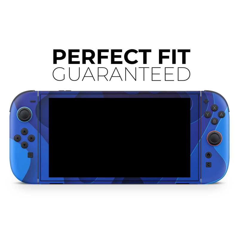 3D Blue Abstract Paper Cuts V1 // Skin Decal Wrap Kit for Nintendo Switch 2