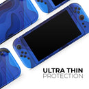 3D Blue Abstract Paper Cuts V1 // Skin Decal Wrap Kit for Nintendo Switch 2