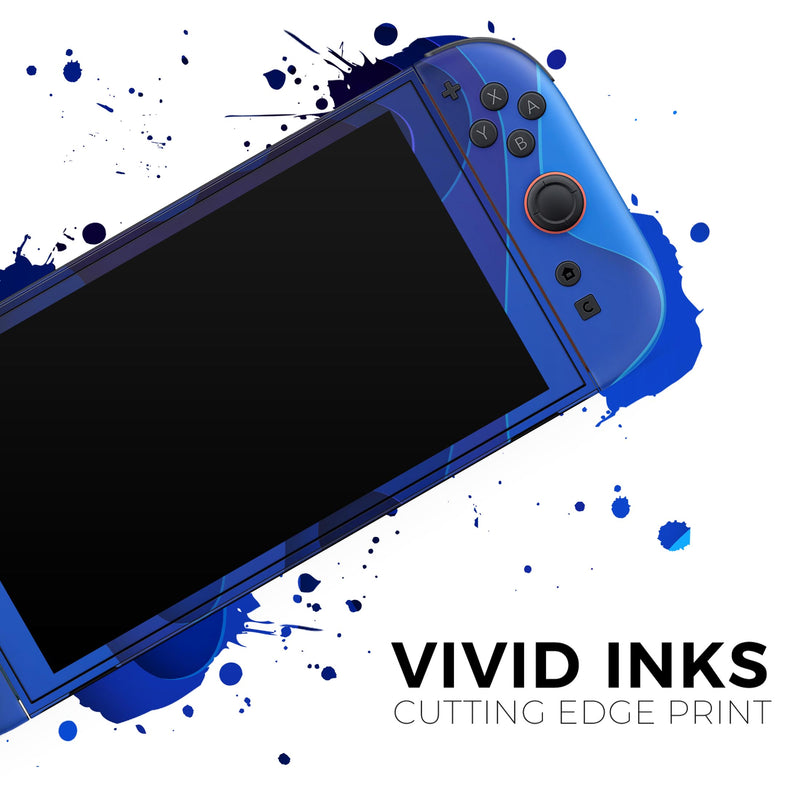 3D Blue Abstract Paper Cuts V1 // Skin Decal Wrap Kit for Nintendo Switch 2