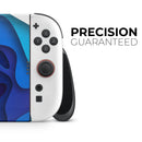 3D Blue Abstract Paper Cuts V2 // Skin Decal Wrap Kit for Nintendo Switch 2