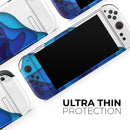 3D Blue Abstract Paper Cuts V2 // Skin Decal Wrap Kit for Nintendo Switch 2