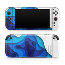 3D Blue Abstract Paper Cuts V2 // Skin Decal Wrap Kit for Nintendo Switch 2