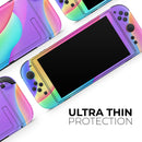 Abstract Neon Wave V3 // Premium Vinyl Wrap Skin Kit Compatible with the Nintendo Switch 2