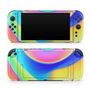 Abstract Neon Wave V9 // Premium Vinyl Wrap Skin Kit Compatible with the Nintendo Switch 2