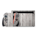 Aged White Wood Planks // Premium Vinyl Wrap Skin Kit Compatible with the Nintendo Switch 2