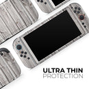 Aged White Wood Planks // Premium Vinyl Wrap Skin Kit Compatible with the Nintendo Switch 2