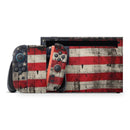 American Distressed Flag Panel // Premium Vinyl Wrap Skin Kit Compatible with the Nintendo Switch 2